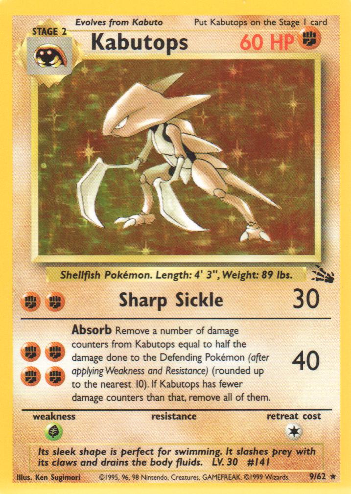 Kabutops - 9/62 - Holo Rare - Unlimited Edition